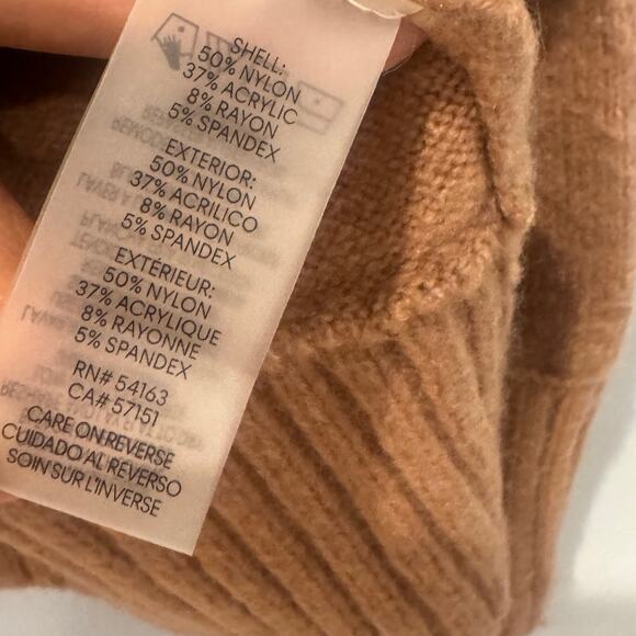 Calvin Klein Women's ​Quarter-Zip Ribbed Collar Sweater Hazelnut Size XL NWT - Picture 7 of 12